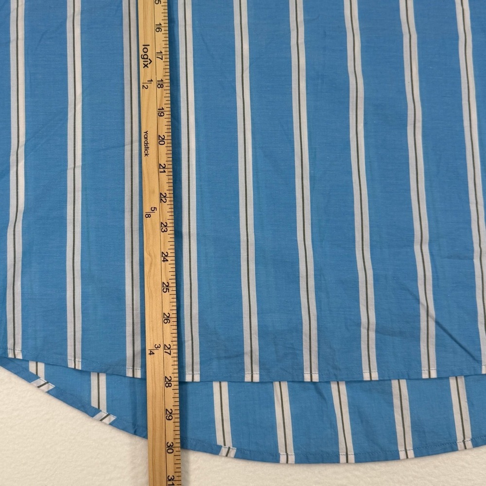 Lane Bryant Ruffle Sleeve Button Down Top Blue Stripe NWT Women's Plus Size 22 - Picture 9 of 11